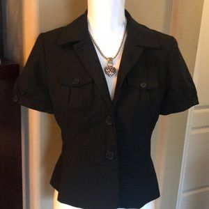 Ann Taylor LOFT Black Short Sleeve Blazer-6P
